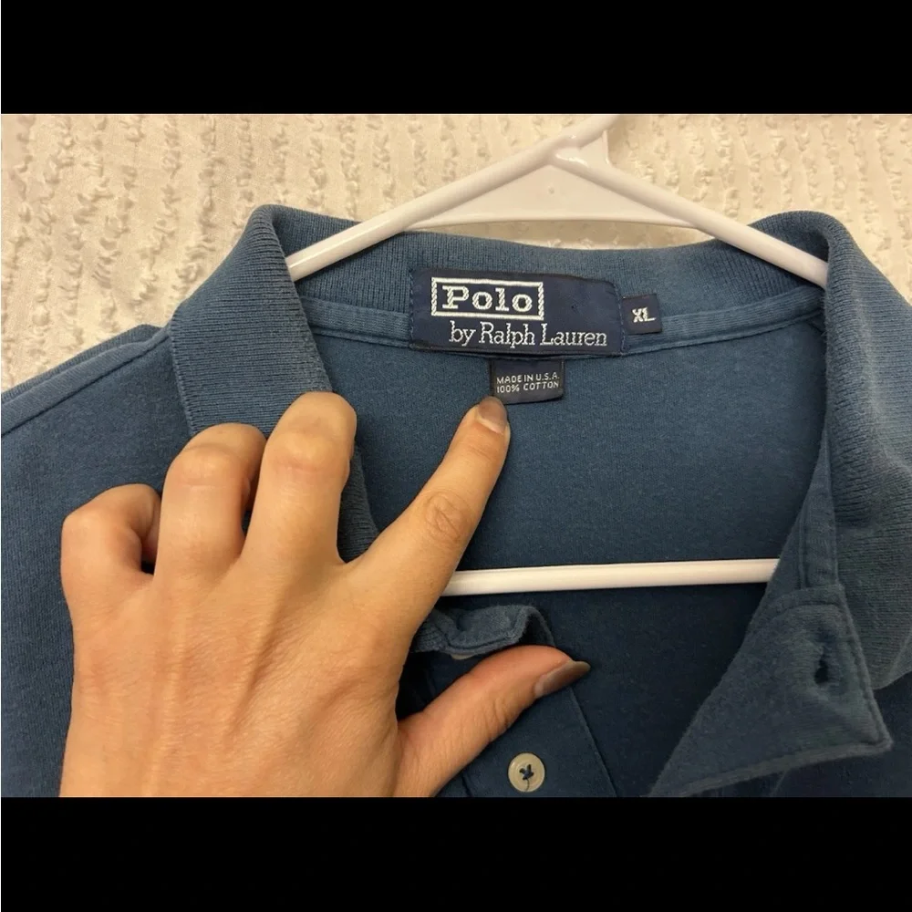 Polo Ralph Lauren Classic Fit Polo Shirt Blue Size XL Logo Man Vintage Navy